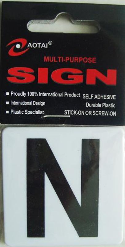 Set of 12 durable self-adhesive plastic signs for easy indoor or outdoor labeling and organization.
