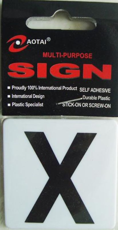 Set of 12 durable plastic signs with self-adhesive backing for versatile indoor and outdoor use.