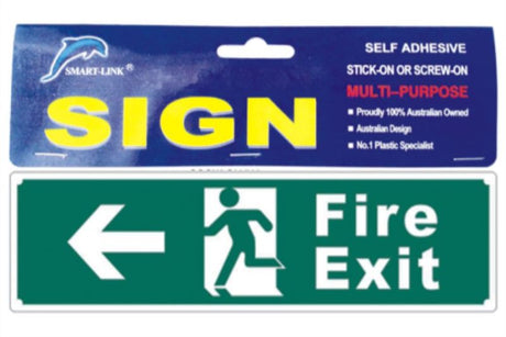 Self-adhesive fire exit signs set of 12, ensuring clear emergency exit guidance for safety in various settings.