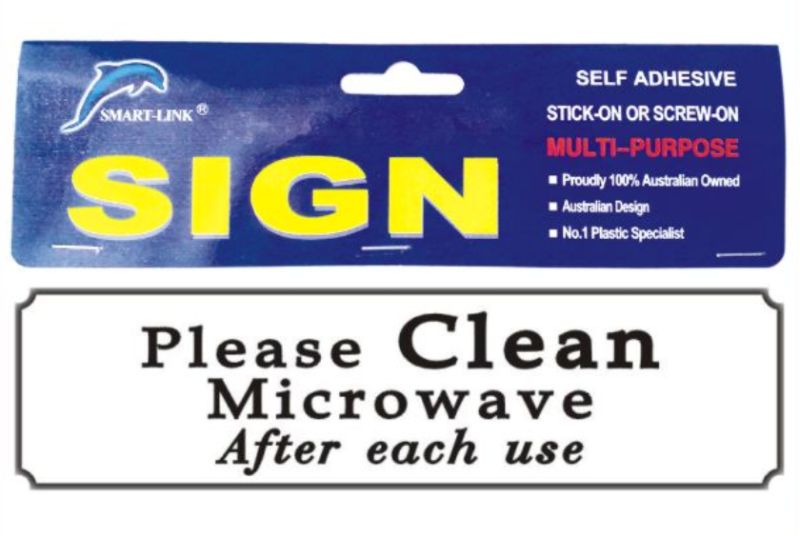 Plastic Sign - Please Clean Microwave After (Set of 12)