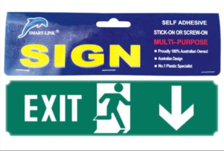 Set of 12 durable 'EXIT' signs, 6 x 20 cm, with bright colors for clear visibility in emergency evacuations.