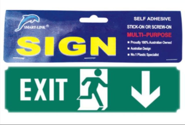 Set of 12 durable 'EXIT' signs, 6 x 20 cm, with bright colors for clear visibility in emergency evacuations.