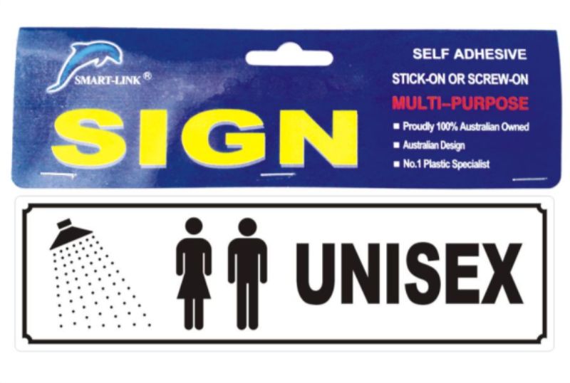 Set of 6 unisex signs with vibrant colors, ideal for indoor/outdoor decor, labeling, and directional use.
