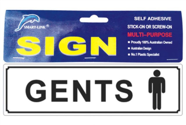 Self-adhesive 'Gents' signs in a set of 6, perfect for easy bathroom labeling in homes or commercial venues.