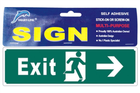 Set of 6 durable EXIT signs featuring bold text for clear visibility in emergencies, suitable for any environment.