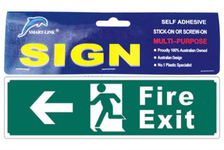 Set of 6 self-adhesive Fire Exit signs, 32CM x 9.5CM, for clear emergency exit identification and compliance.