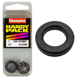 Champion 3/8in x 1/2in Wiring Grommets designed for secure wire management, offering durability and easy installation for various projects.