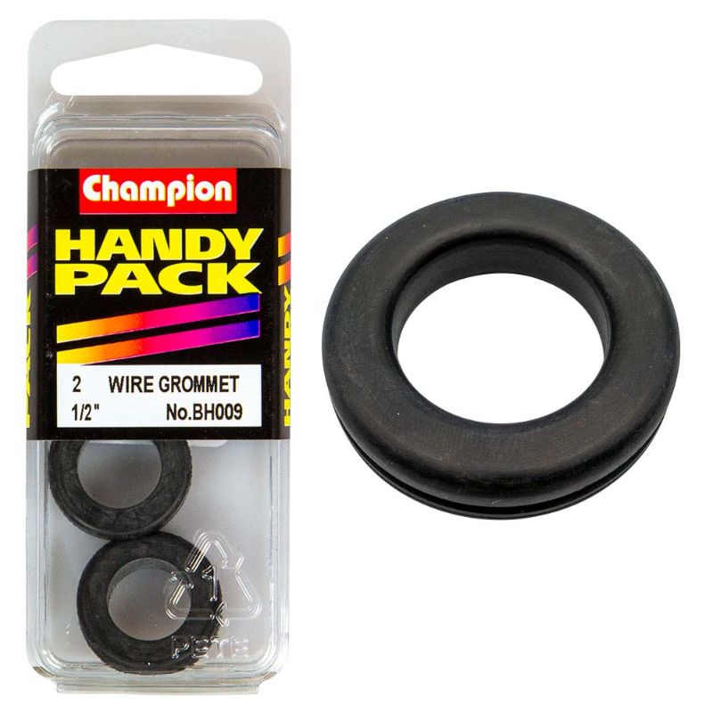 Champion 1/2in x 21/32in Wiring Grommets for securely managing and protecting electrical wires in various installations.