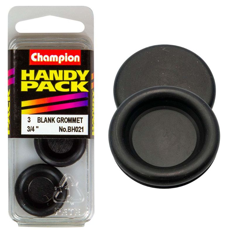 Durable Champion Blanking Grommets for 3/4in panel holes, designed to seal openings and prevent dust and moisture ingress.