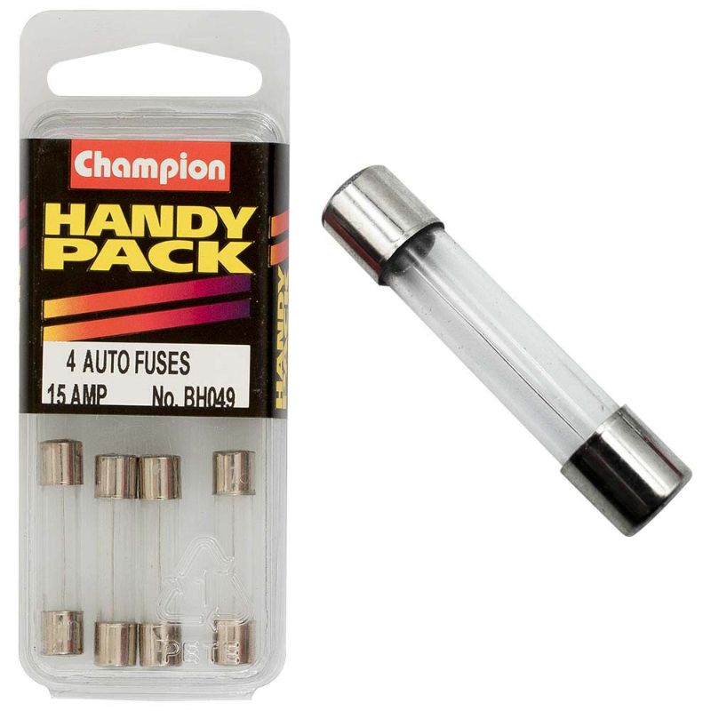 Champion 3Ag - 15Amp Glass Fuse, a reliable fuse for electrical protection in automotive and industrial applications.