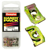 Durable Champion 10G speed nut, 15/32" diameter and 11/16" width, ideal for secure fastening in diverse projects.