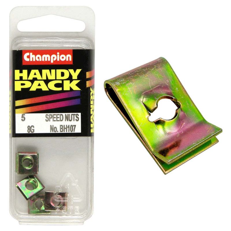 Champion 8G speed nut, 13/32 x 11/32in, a durable fastener for automotive and construction, designed for easy installation and corrosion resistance.
