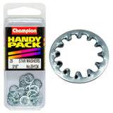 Durable 3/16-inch internal star washer designed for secure fastening and optimal load distribution in various projects.