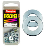 Durable Champion 3/16in flat steel washer for secure fastening, load distribution, and corrosion resistance in various applications.