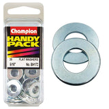 Champion 5/16in Flat Steel Washer for load distribution, corrosion resistance, and durability in various construction projects.