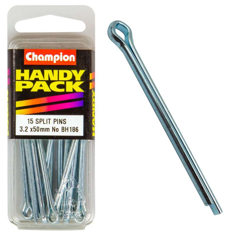 Champion 3.2 x 50mm Split Cotter Pin, a durable fastening solution for secure bolting and mechanical applications.