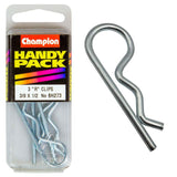 Champion 3/8in - 1/2in Shaft R Clips: Reliable fasteners for securely holding shafts, ideal for DIY projects and automotive repairs.