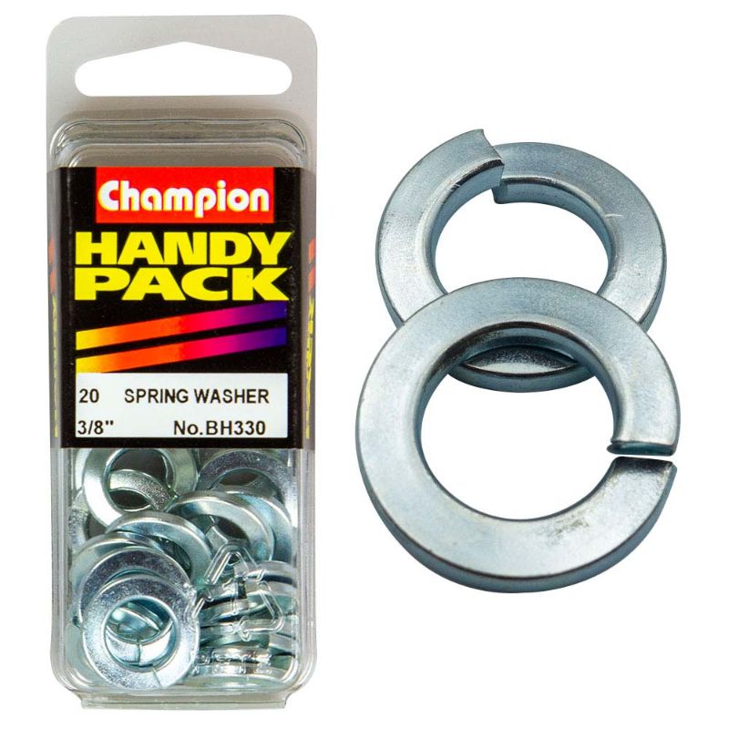 Durable 3/8in spring washer for secure fastening, ideal for mechanical, construction, and DIY projects.