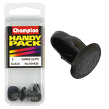 Black Champion Canoe Trim Clips designed for secure fitment and durability, ideal for fastening canoe accessories.