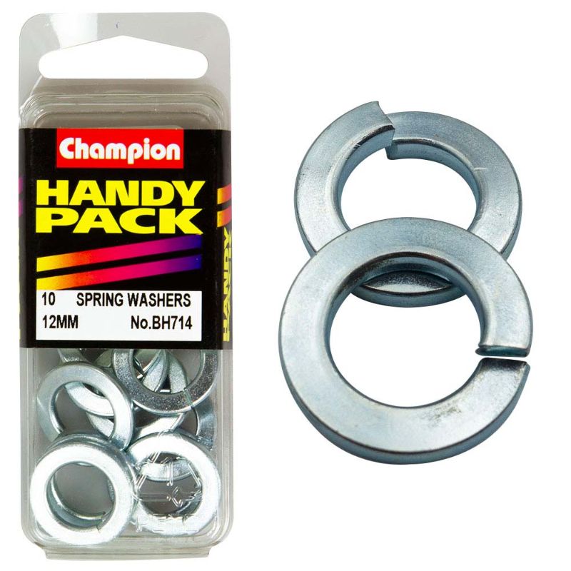 High-quality Champion M12 Spring Washer for secure assemblies, ensuring stability and preventing bolt loosening in various applications.