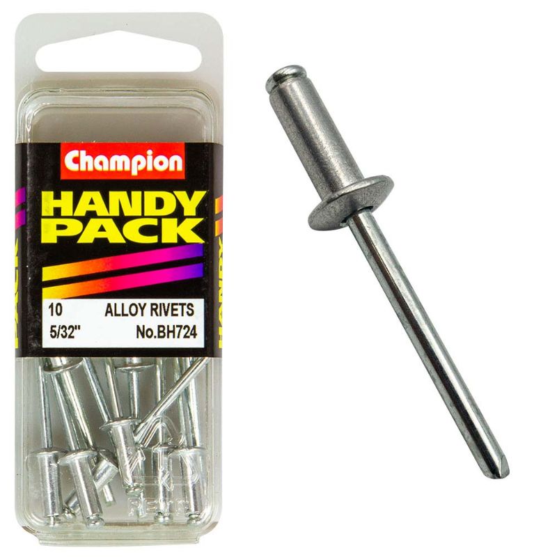 Aluminium blind rivets in 5/32in size, ideal for durable and reliable fastening in metal, plastic, and wood projects.