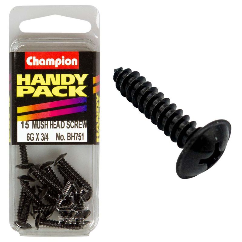 Champion 6G x 3/4in Washer Face S/Tap in sleek black, designed for durability, preventing leaks in plumbing systems.