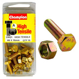 Champion M6 x 16 Set Screw & Nut (A) - GR8.8, durable fasteners ideal for heavy-duty applications with exceptional strength.