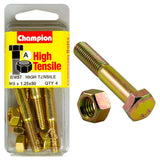 Champion M8 x 50 Bolt & Nut set in grade 8.8 steel, ideal for industrial and DIY projects, ensuring strength and durability.
