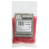 Red nylon cable ties, 100 pack, for secure bundling of cables and wires, with robust tensile strength and versatile usage.