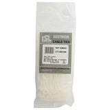 Natural nylon cable ties, 150 x 3.6mm, 100-pack; strong, durable, UV approved, suitable for various bundling tasks.