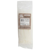 ISL nylon cable ties in natural color, 100-pack, 200x3.6mm, strong, durable for organizing cables and securing items.