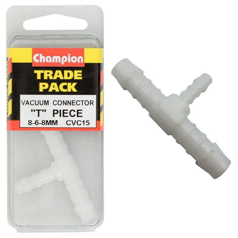 Champion Vacuum Hose reducer, 8mm x 6mm x 8mm, designed for optimal airflow and reliable vacuum performance.