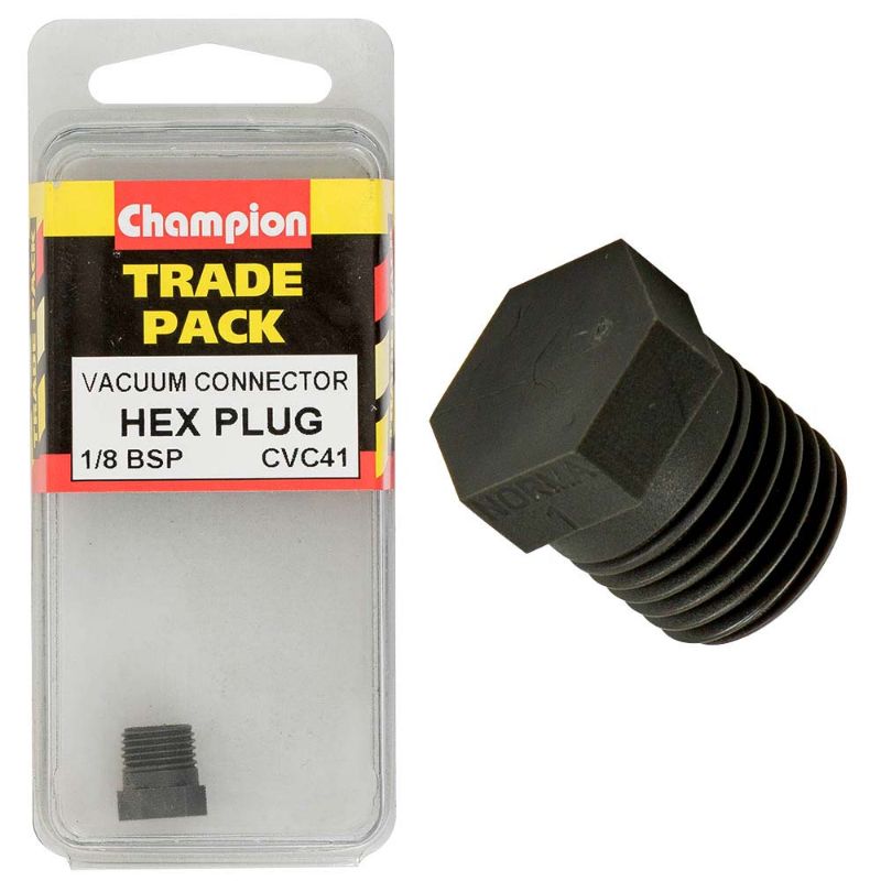 Champion Vacuum Hose - Hex Taper Plug 1/8 BSP