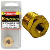 Champion Brass 1/2in x 1/8in BSP reducing bush, durable and corrosion-resistant for reliable plumbing connections.