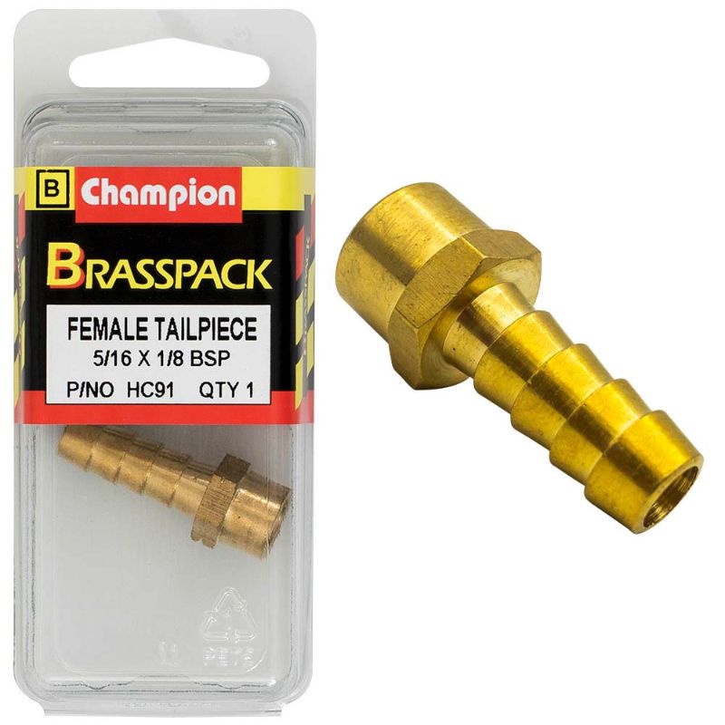 Durable Champion Brass 5/16in x 1/8in Female Tailpiece designed for easy installation in plumbing and DIY projects.