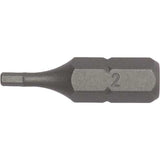 Teng 3-piece hex bit set with 2mm precision, 1/4 inch hex shank, ideal for tight spaces and detailed projects.