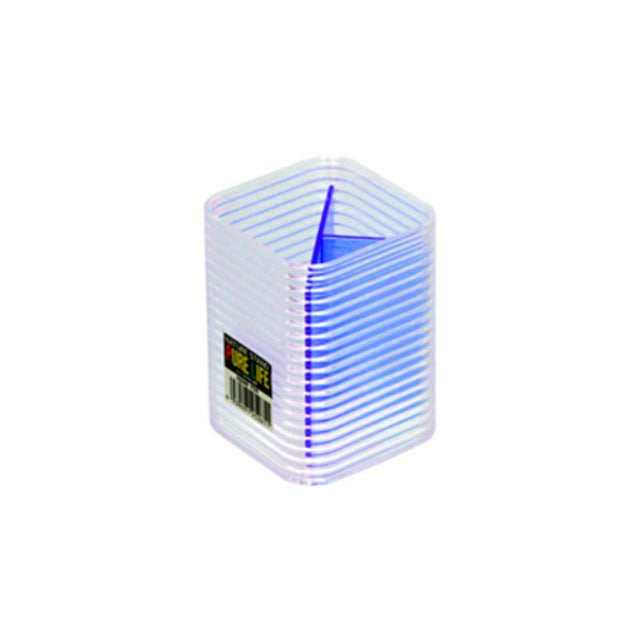 Square blue stands set of 10, each 9.7cm tall, ideal for displaying plants and decor with style and stability.