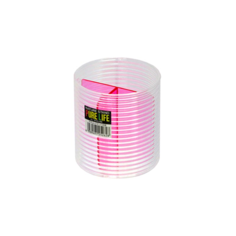 Set of 10 round pink plant stands, 9.7cm, perfect for stylish indoor and outdoor displays.