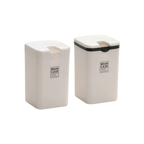 White toilet brush case set of 10, measuring 10.9 x 10.9 x 18cm, perfect for stylish bathroom organization and cleanliness.