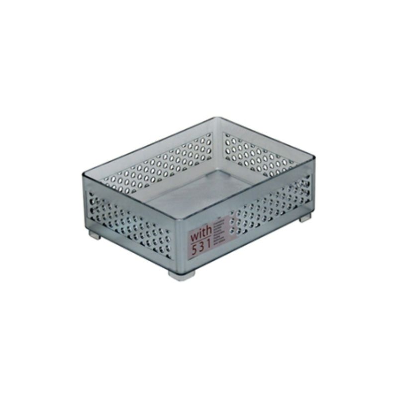 Set of 10 clear grey accessory cases for organized storage of craft supplies, jewelry, and electronics.