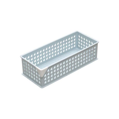 Cute slim light blue storage baskets, set of 10, perfect for organizing and decluttering home or office spaces.