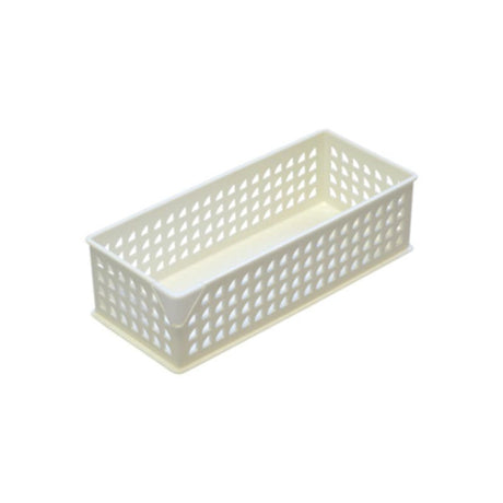 Set of 10 sleek white baskets, 10.5cm high, perfect for stylish home organization and storage solutions.