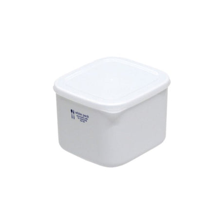 Set of 10 white plastic containers, 12.8cm, 1000ml, perfect for food storage and organization, BPA-free.