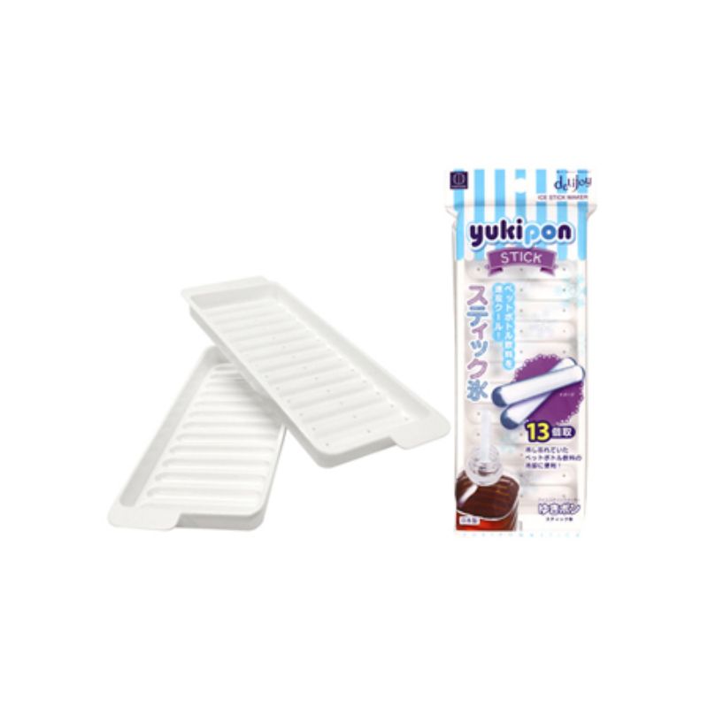 Set of 10 white ice makers measuring 25 x 10.5 x 2cm, perfect for creating stylish, perfectly shaped ice cubes.
