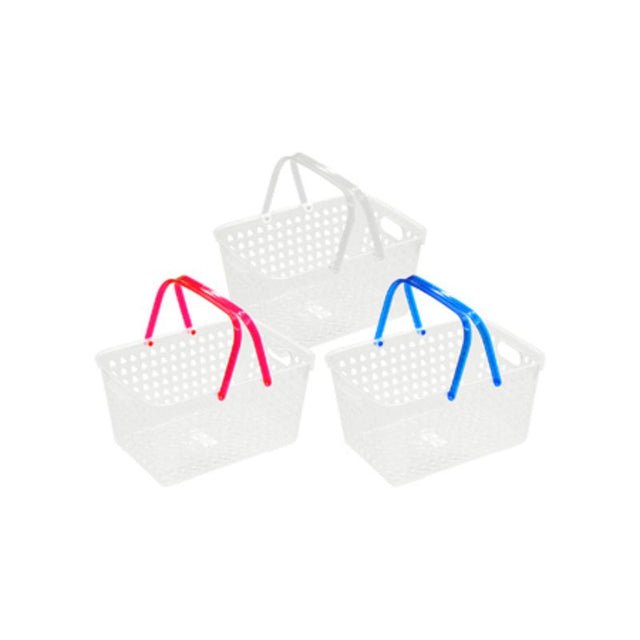 Colorful set of 10 versatile storage baskets, 27.7cm, perfect for organizing toys, clothes, and office supplies.