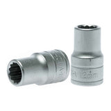 Teng 1/2in Dr. Socket 12mm 12Pnt, durable chrome vanadium steel socket with a 12-point design for a secure grip on fasteners.