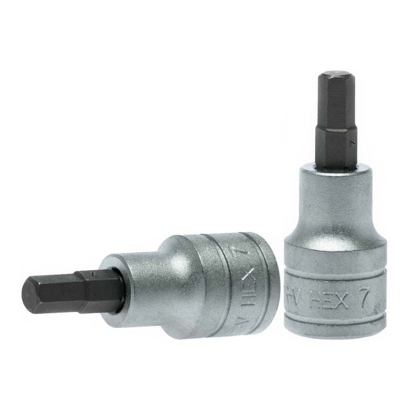 Teng 1/2in Drive Bit Socket Hex 7mm, made from chrome vanadium steel, perfect for high-torque automotive and DIY tasks.