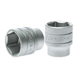 Teng 3/8in drive socket 19mm made of chrome vanadium steel, ideal for automotive and construction tasks.