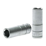 Teng 3/8in Dr. Deep Socket 11mm made of chrome vanadium steel, designed for precise access to fasteners in tight spaces.