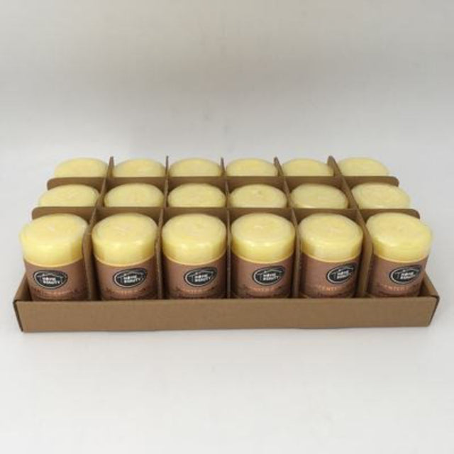 Set of 18 rustic yellow scented candles, 5 x 7.5cm, perfect for creating a cozy atmosphere and enhancing home decor.